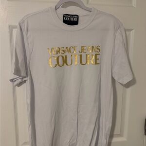 Versace Jeans Collection White Tee with Gold Lettering